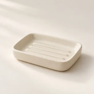Ceramic Soap Dish in Matte cream