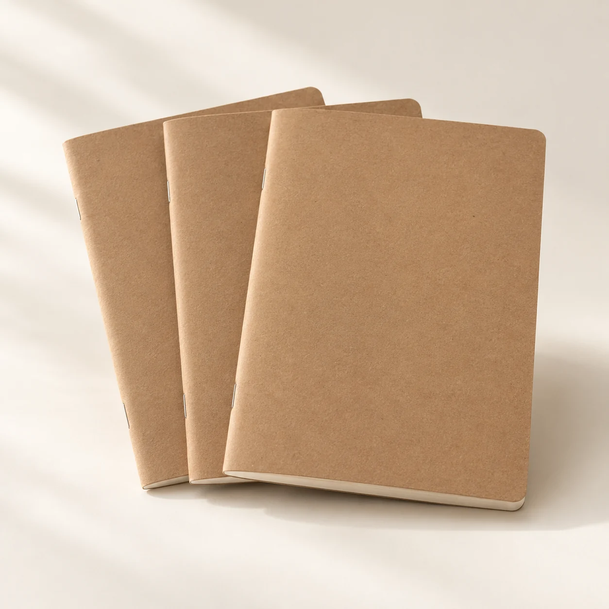 Kraft Notebook Trio in Natural kraft