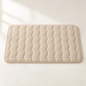 Quilted Bedside Mat in Warm beige