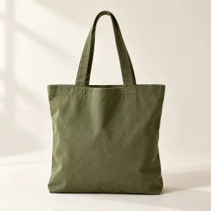 Reusable Cotton Shopping Tote in Olive green