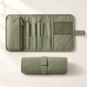 Roll-Up Travel Organizer in Muted sage