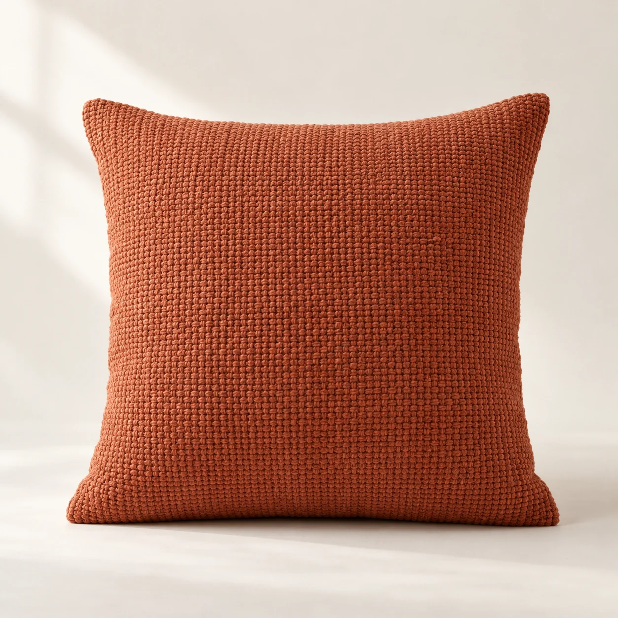 Textured Cotton Cushion Cover in Terracotta