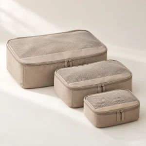 Travel Packing Cube Set in Warm taupe