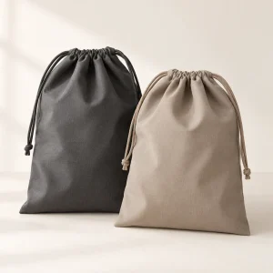 Travel Shoe Bag Set in Charcoal and taupe